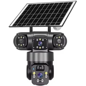 دوربین مداربسته سیم کارتی خورشیدی باطری دار ۴ لنز اوکم پرو 15MP مدل TZ-3
